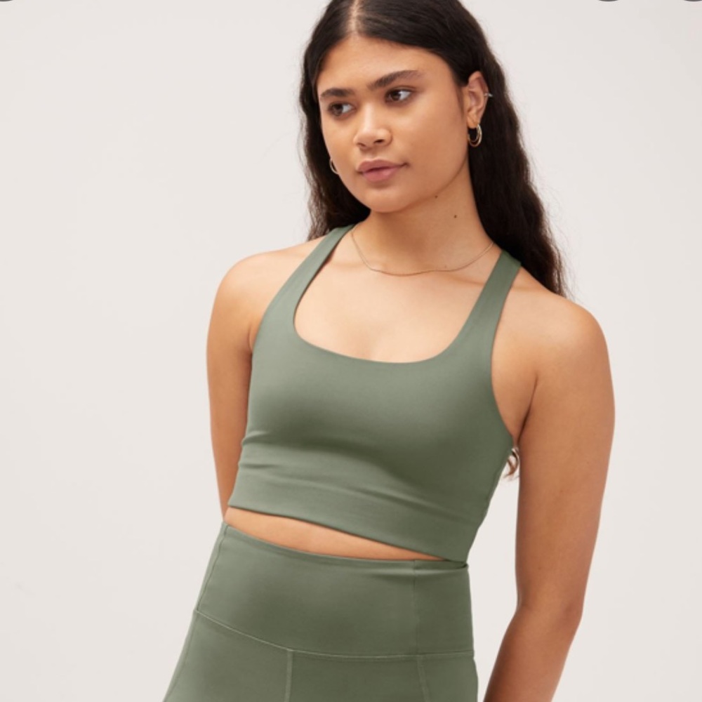 Girlfriend Paloma Racerback Bra in Thyme